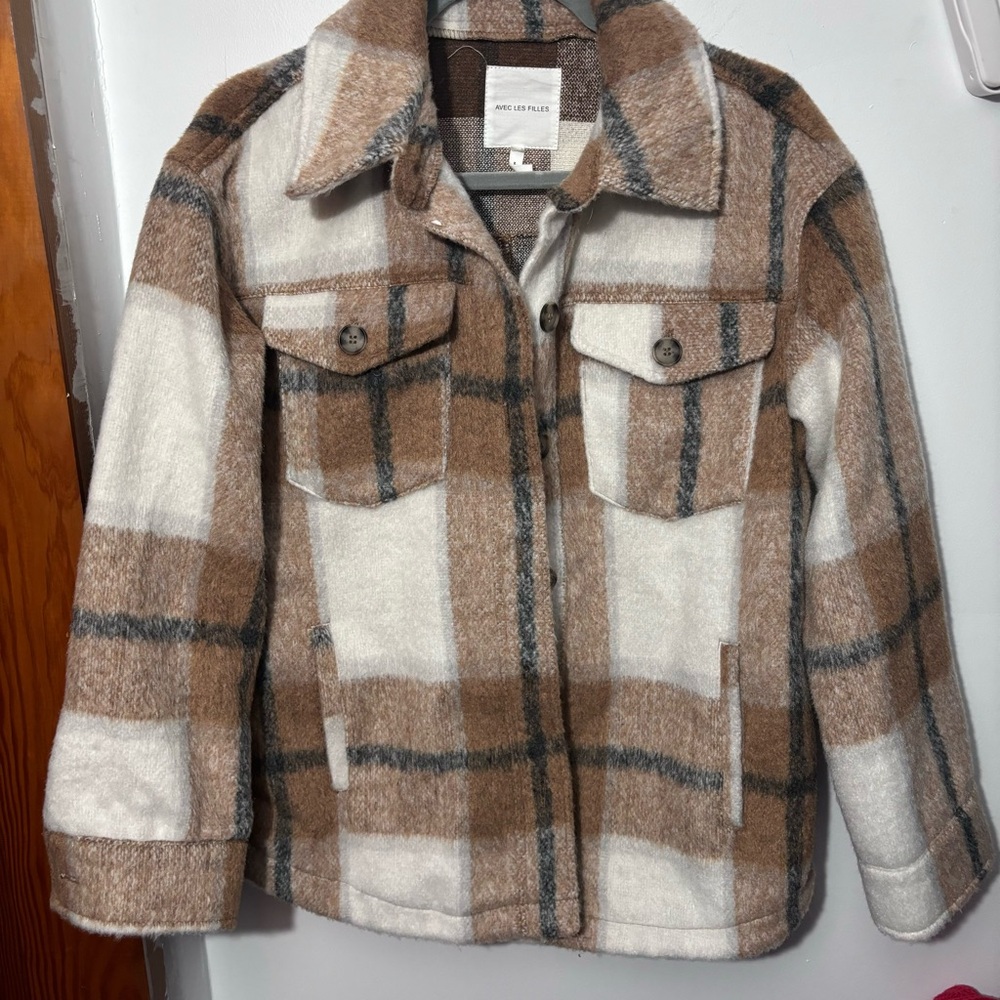 Avec Les Filles plaid shacket